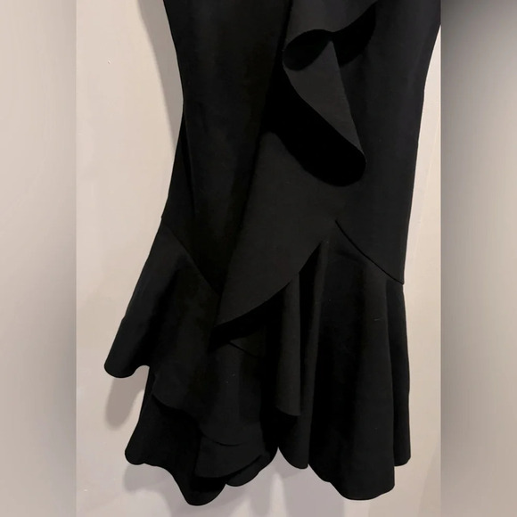 CINQ À SEPT Zahara mini Dress v-neck ruffle sleeveless designer black cocktail - Picture 6 of 10